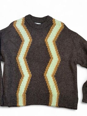 🚨CLEAROUT $10 🚨 Zara Men's Brown Zigzag Pattern Sweater